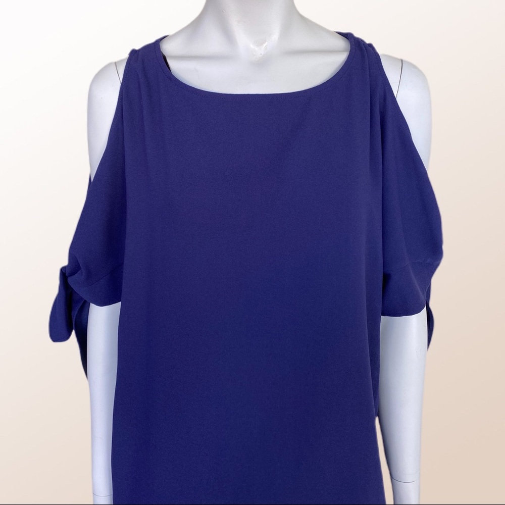 Gibson Latimer Tied Sleeve Cold Shoulder Dress - M